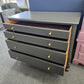 Solid wood 4 drawers graphite colored dresser