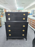 Solid wood antique black chest