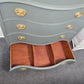 Pewter green serpentine tall chest