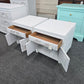 White Distressed oriental pair of nightstands