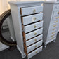 Solid wood gray/blue SUMTER lingerie chest