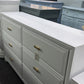 White lacquered dresser 6 drawers