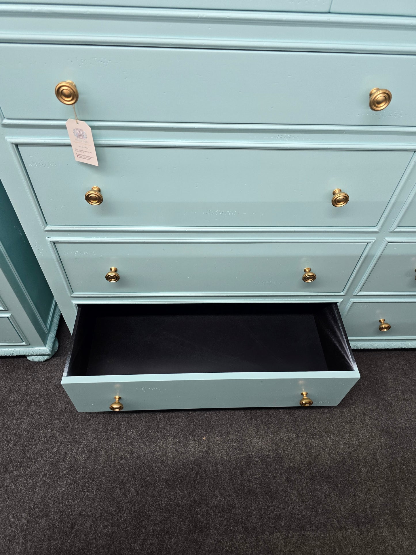Restoration Hardware all solid wood blue Lacquered dresser