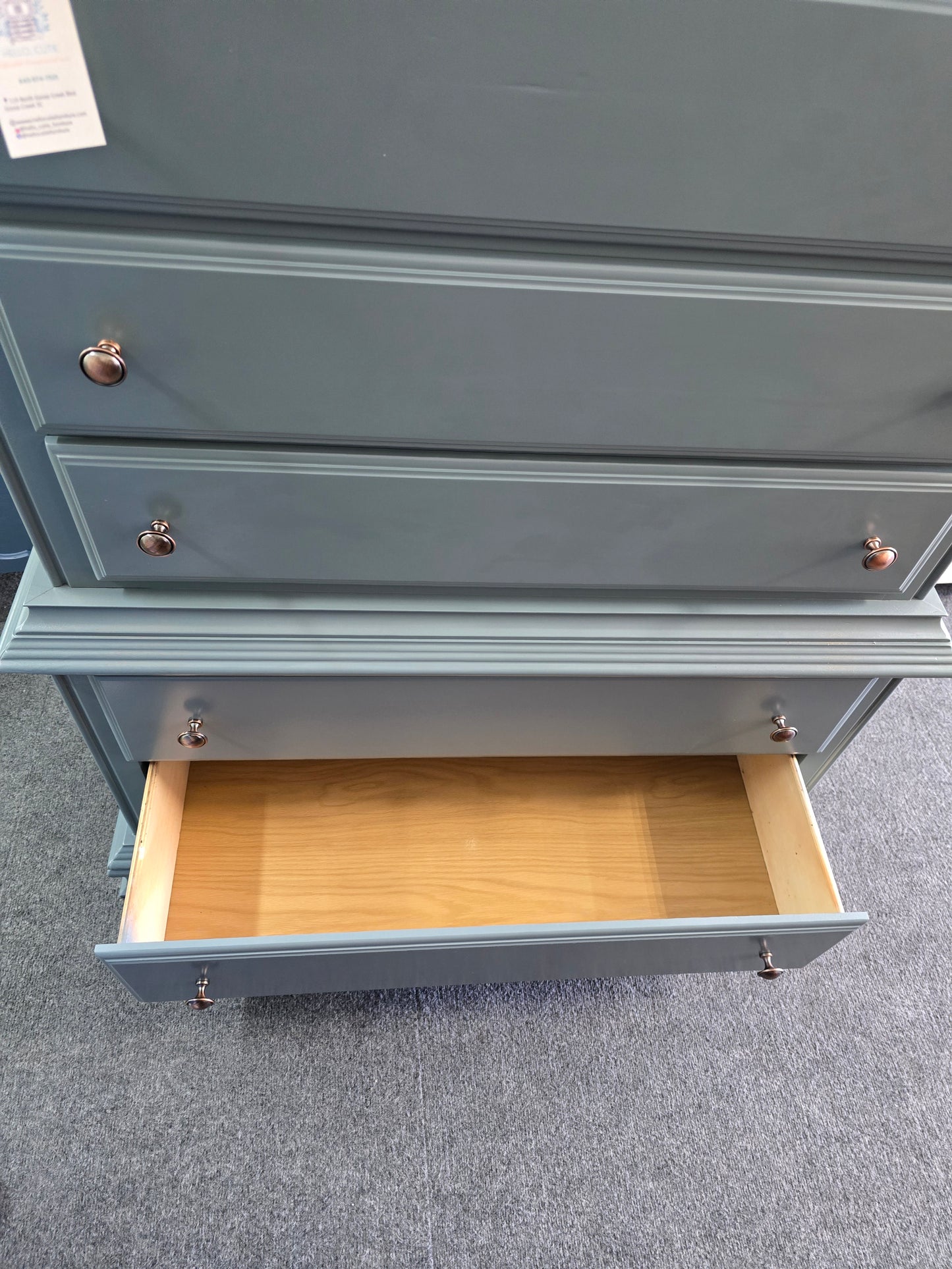 Kincaid solid wood lacquered green chest