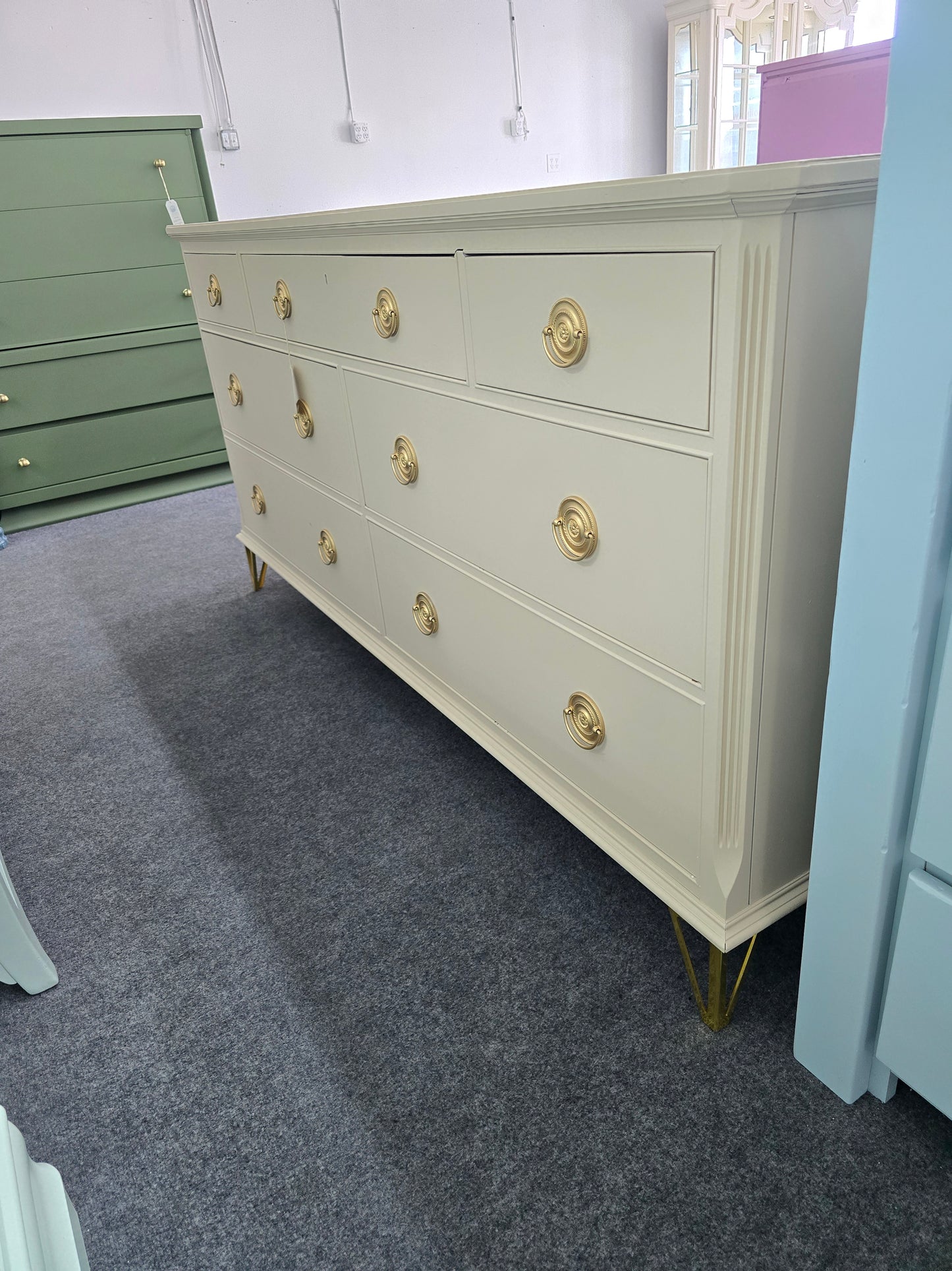 Ethan Allen beige Solid wood dresser