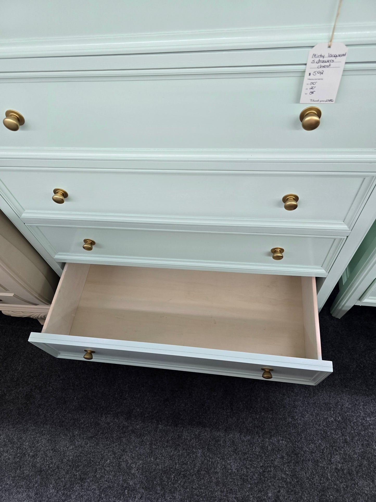 Minty green super cute chest of drawers