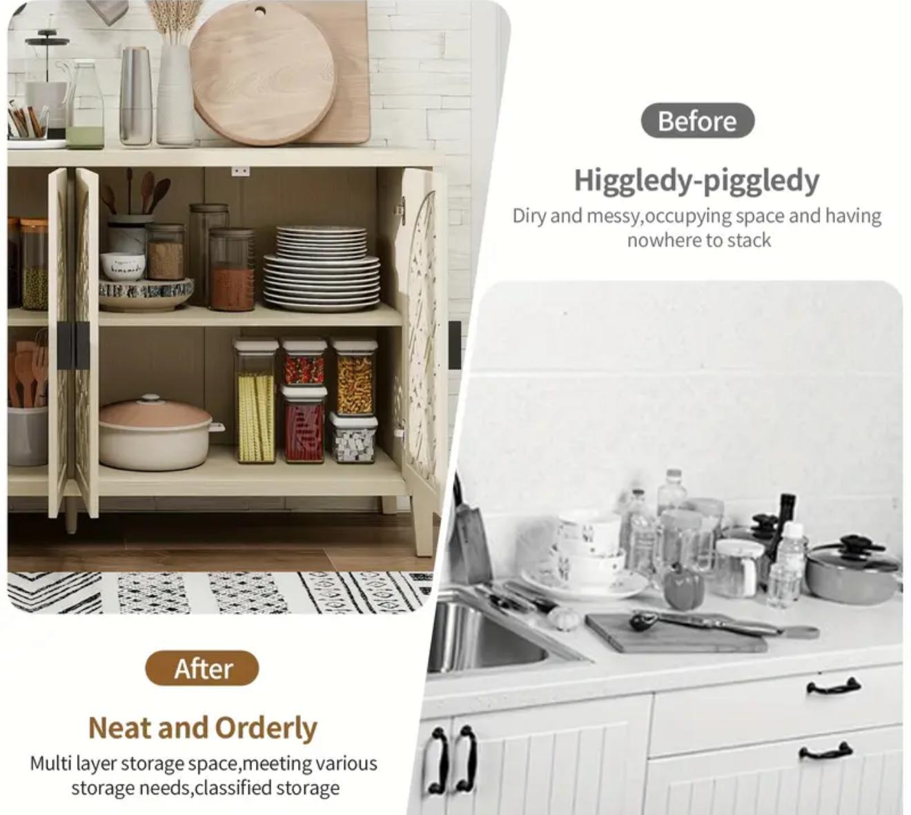 Hollow 4 drawers cabinet natural wood- new