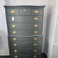 Pewter green serpentine tall chest