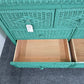 Green wicker 7 drawers dresser