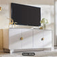 70" fluted tv stand- white - new