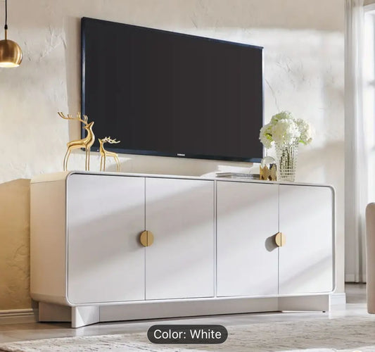 70" fluted tv stand- white - new