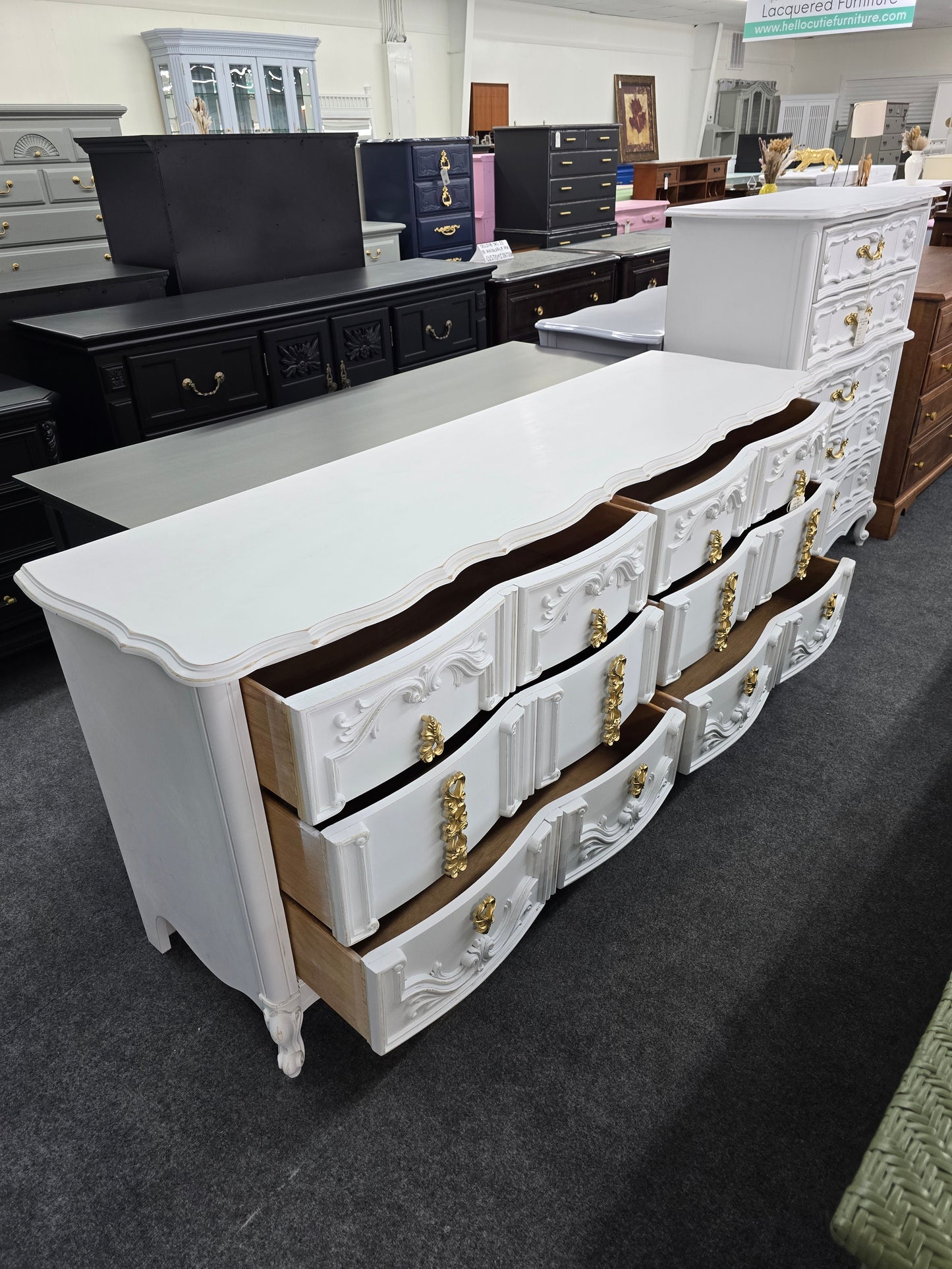Bassett white Distressed dresser