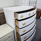 Bowfront pale pink chest