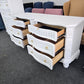 Gorgeous white Distressed lacquered pair of nightstands