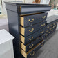 6 drawers tall black  chest