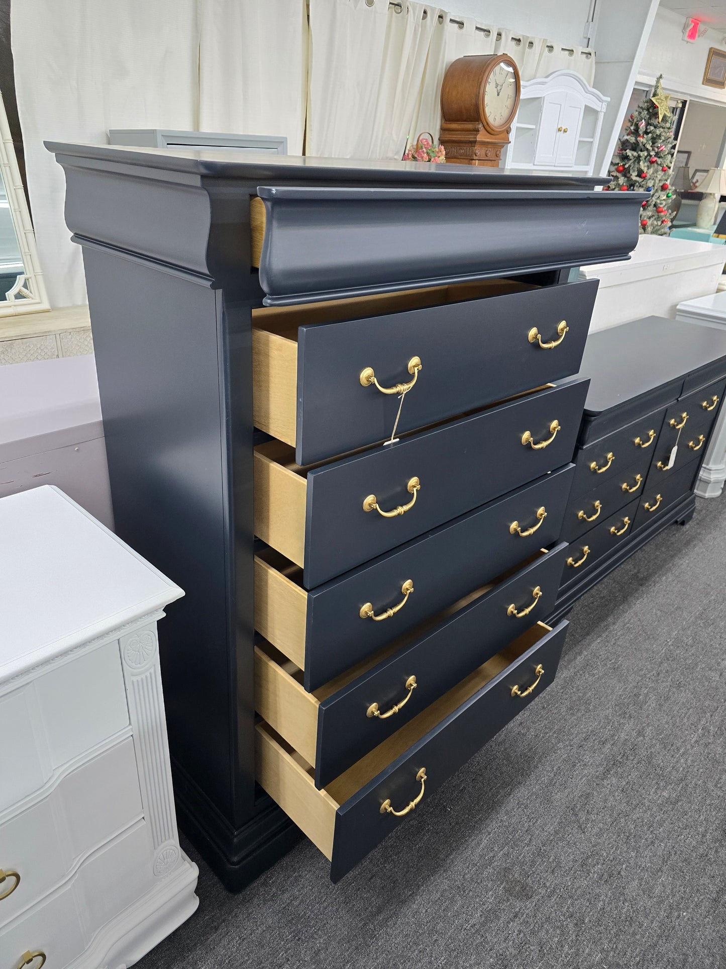 6 drawers tall black  chest