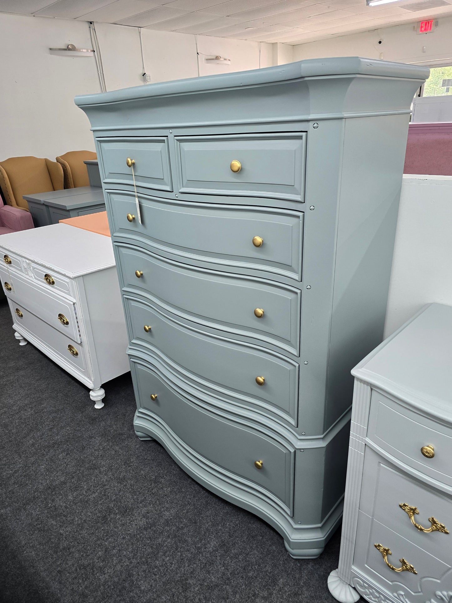 Broyhill teal tall chest