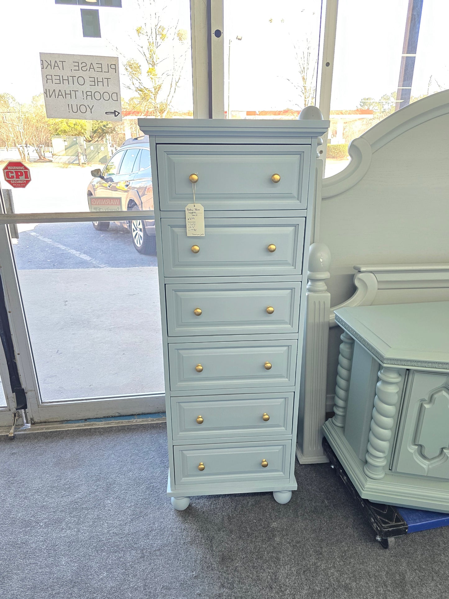 Baby blue lingerie chest