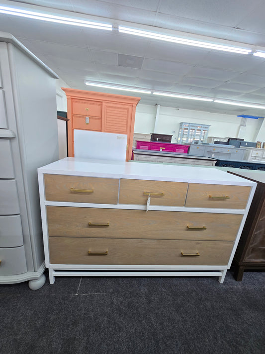 Smartstuff white lacquered dresser and natural wood drawers
