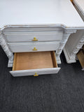 White rustic pair of nightstands