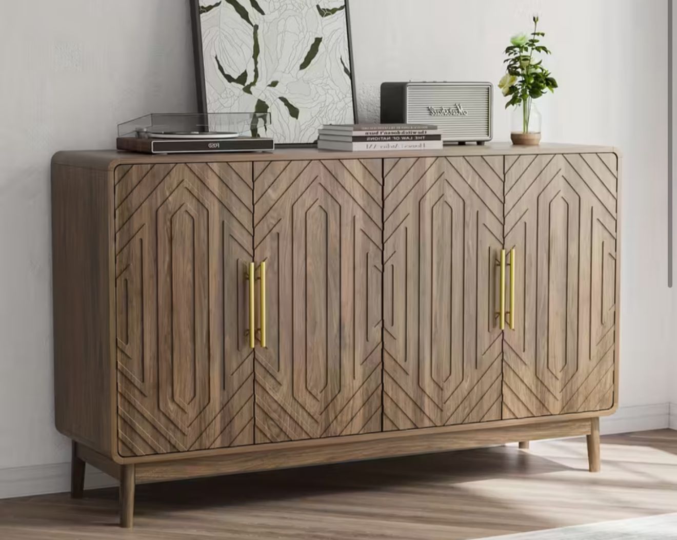Modern walnut sideboard- new