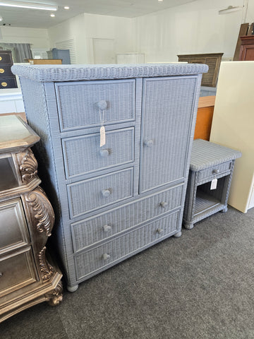 Dark gray wicker chest/armoire