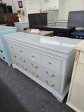 Lacquered blue 7 drawers dresser