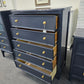 Dark blue 5 drawers tall chest