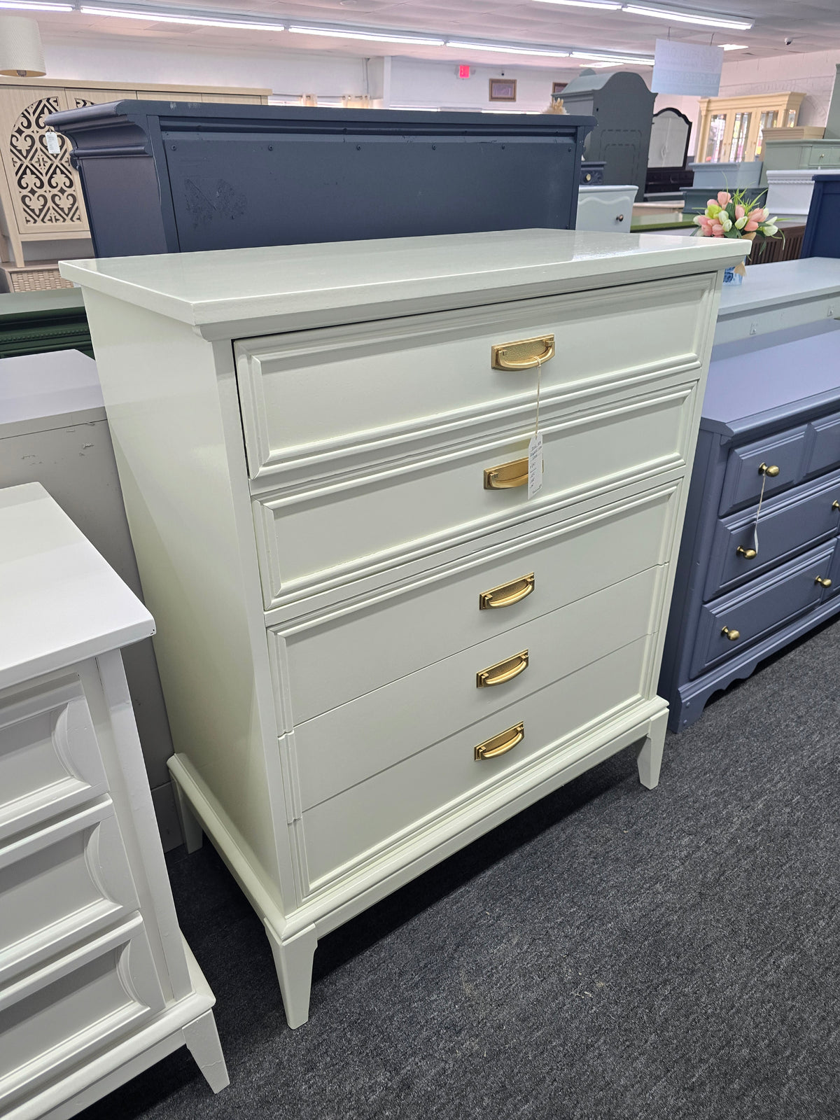 MCM cream lacquered Dixie chest