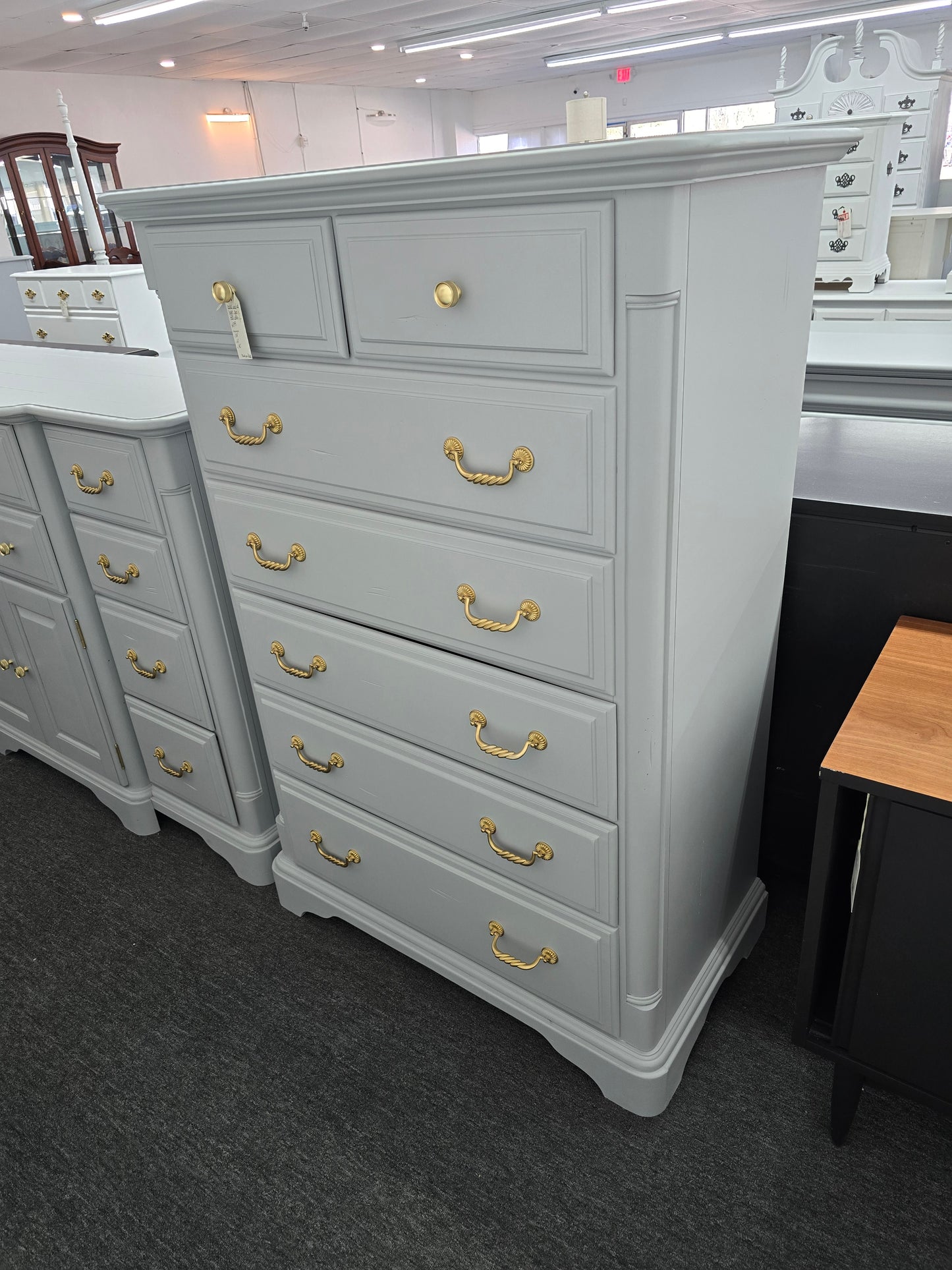 7 drawers gray tall chest