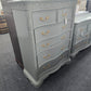 Green carved  lacquered chest