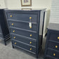 Dark blue 5 drawers tall chest