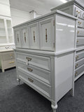 White lacquer gloss mcm chest