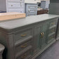 Pewter green carved long dresser
