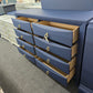 8 drawers navy blue dresser