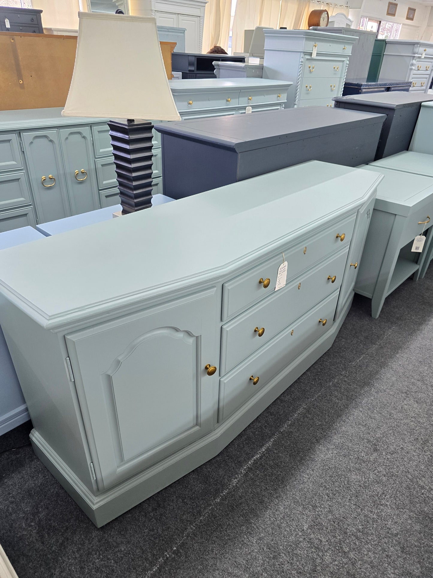 Solid wood BERNHARDT  teal cabinet