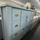 Baby blue solid wood Rustic dresser