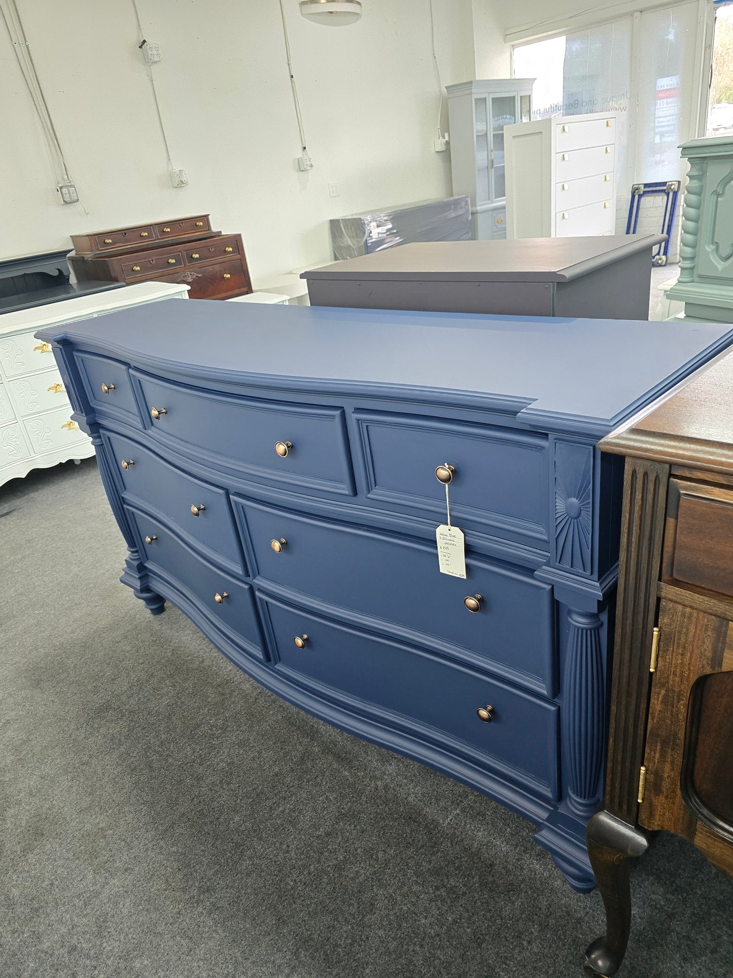 Navy blue 7 drawers dresser