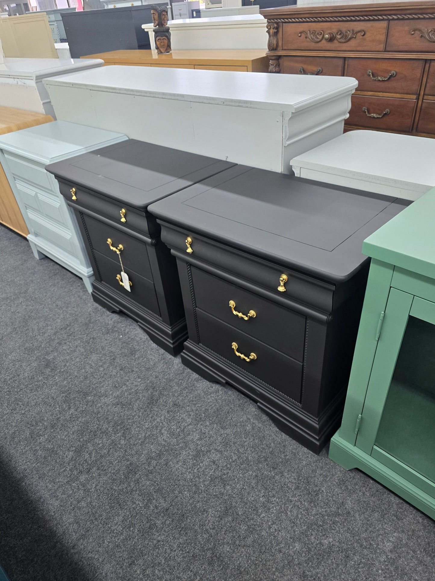 Pair of black nightstands