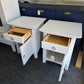American signature white lacquered 2 nightstands