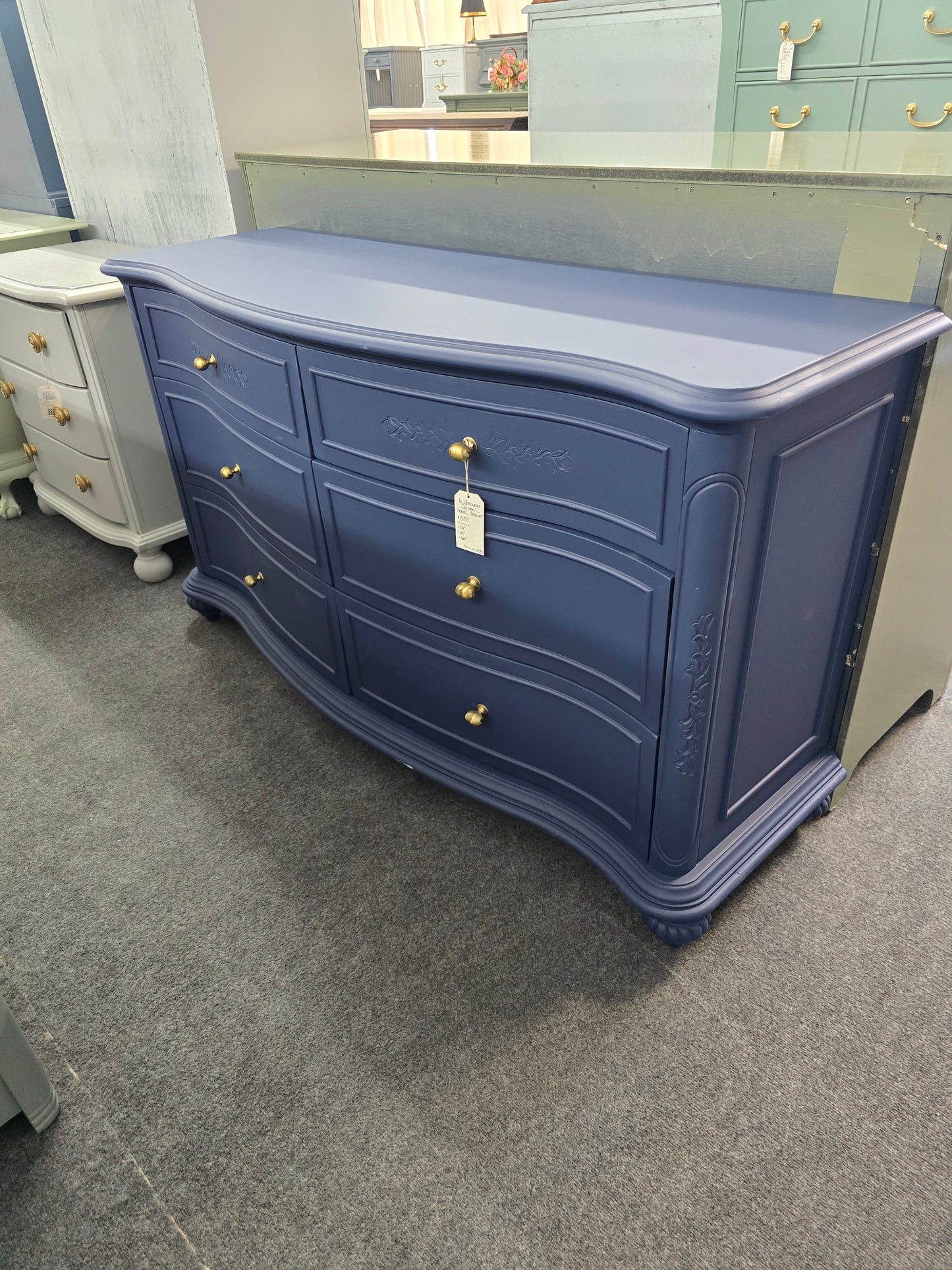 Super cute 6 drawers navy blu3 dresser