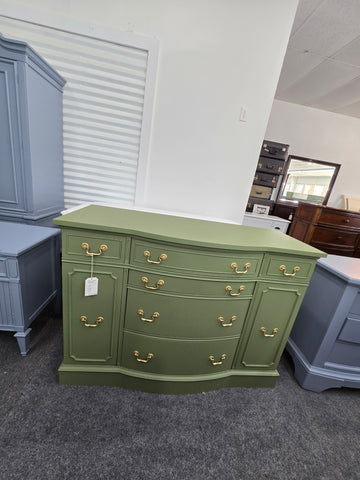 Solid wood green buffet