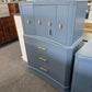 Antique solid wood deep blue chest