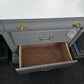 Solid wood 3 drawers gray nightstand