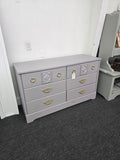 Solid wood purple antique dresser