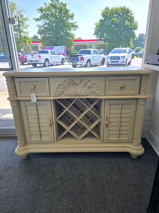Tropical bamboo beige bar cabinet