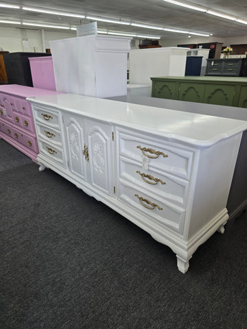 Solid Wood Lacquered white dresser