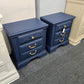 Legacy traditions navy blue pair of vintage nightstands