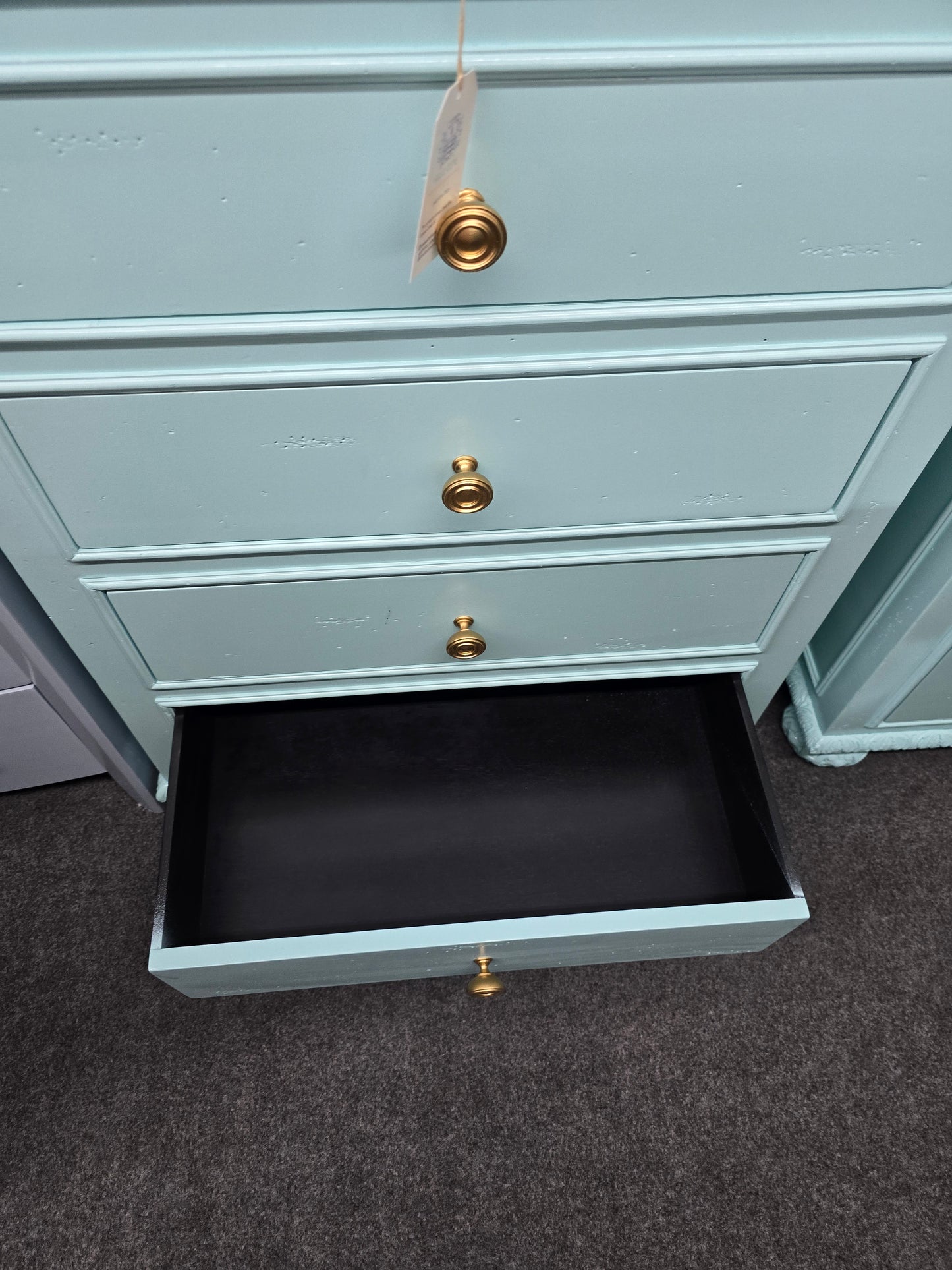 Restoration Hardware solid wood blue Lacquered chest