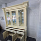 Bassett pale yellow lacquered china cabinet